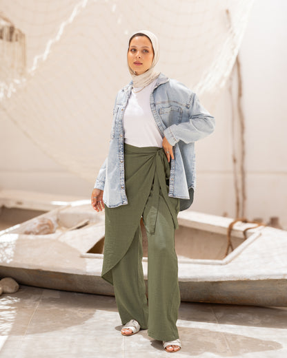 Wrapped Linen Pants