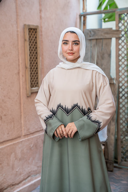 Tri-Tone Harmony Abaya