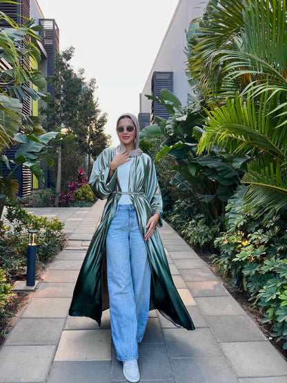 Velvet Kaftan in Green