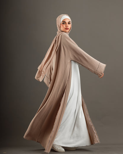 Abaya with stones in Beige