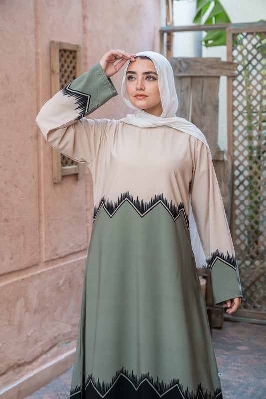 Tri-Tone Harmony Abaya