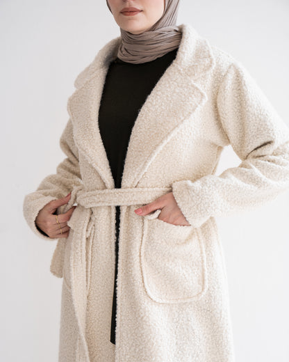 Cloud Maxi Coat in beige