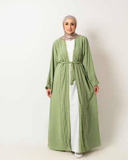 Abaya with stones in Mint