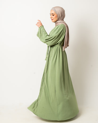 Abaya with stones in Mint