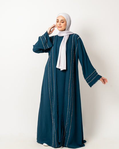 Abaya with stones in Teal