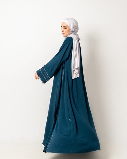 Abaya with stones in Teal