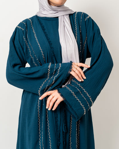 Abaya with stones in Teal