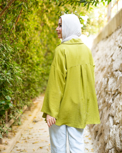 knotted Shirt in Lime