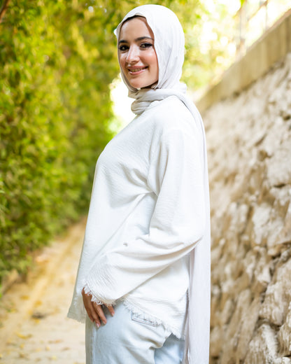 Asymmetrical Tunic in white