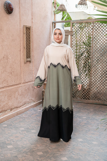 Tri-Tone Harmony Abaya