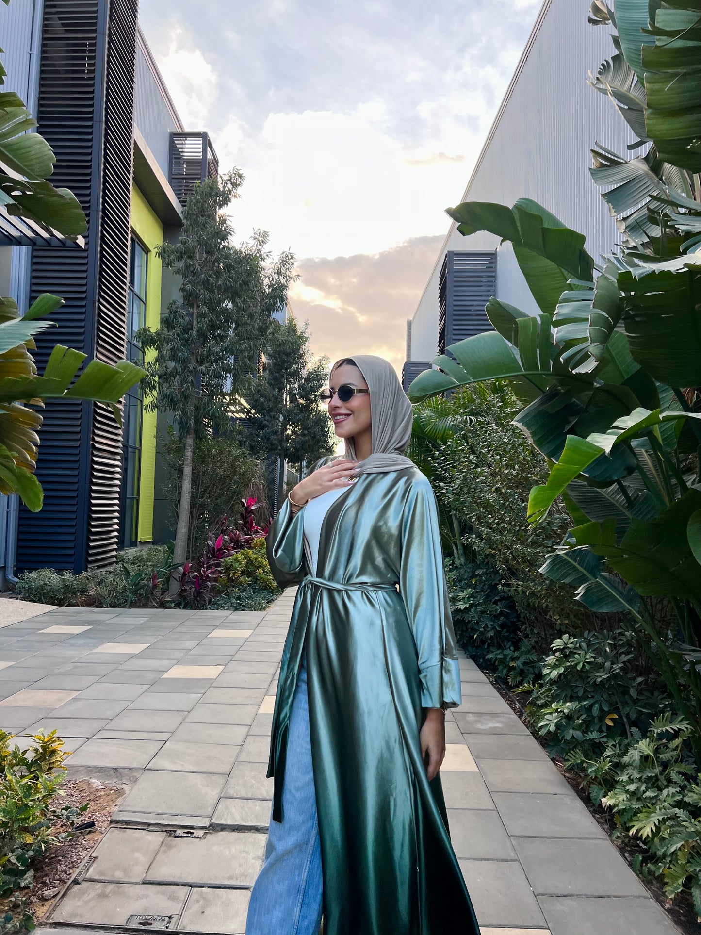 Velvet Kaftan in Green