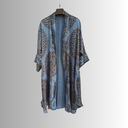 Blue Satin Kimono