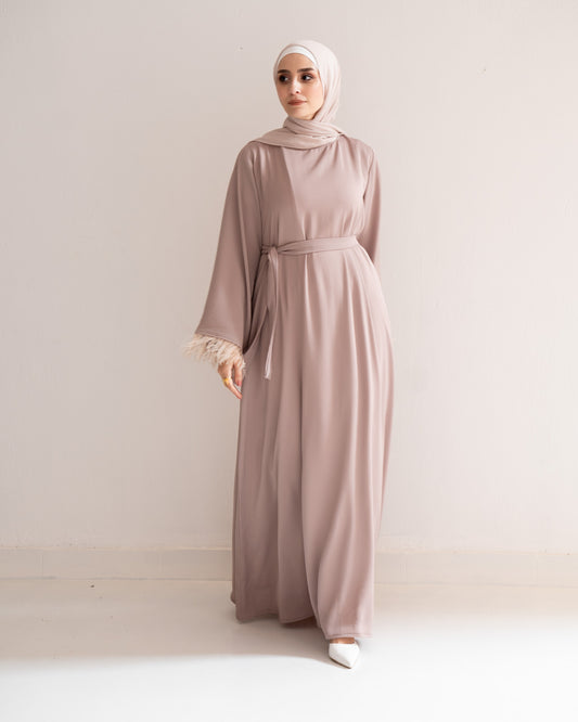 Feather Elegance abaya