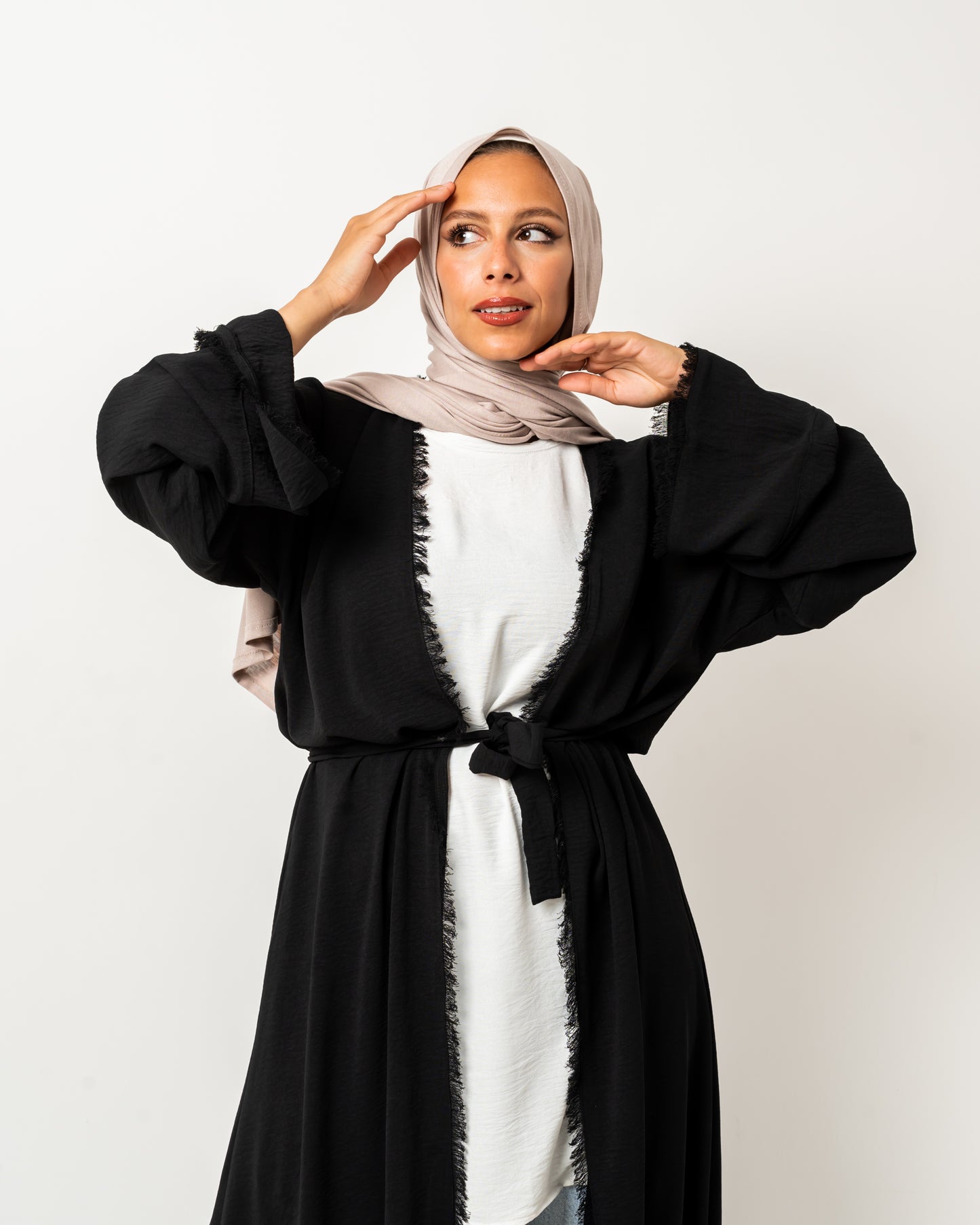 Plain Abaya with fringes