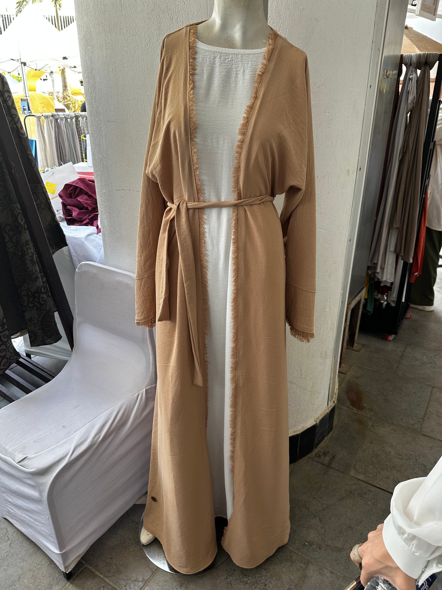 Plain Abaya with fringes