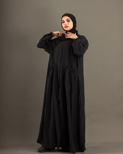 Pleated Pockets Abaya